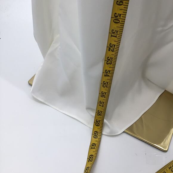 LULU'S SZ L Eternal Promise Ivory Satin Cowl Back Sleeveless Maxi Dress NEW B41 - Picture 4 of 9